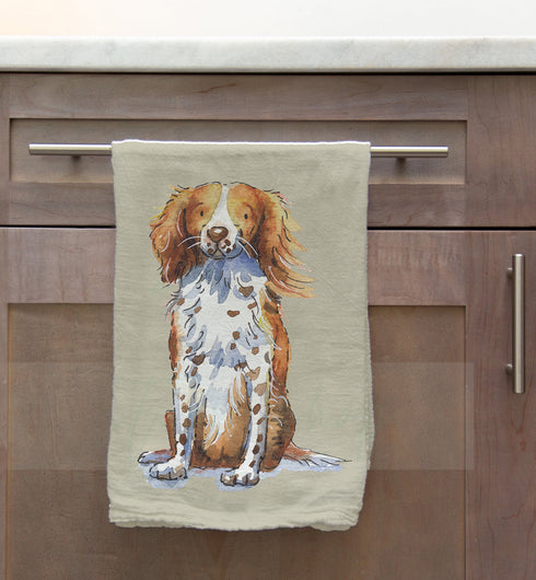 Sprocker Red & White Tea Towel